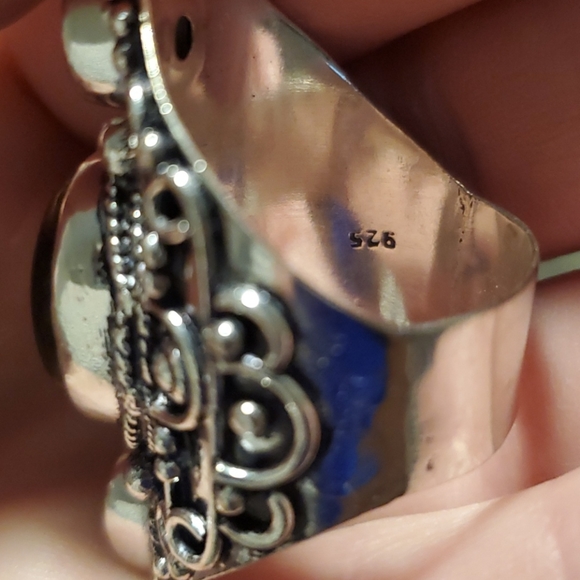 New Tiger Eye & White Topaz 925 Silver Statement Ring. - Picture 12 of 12